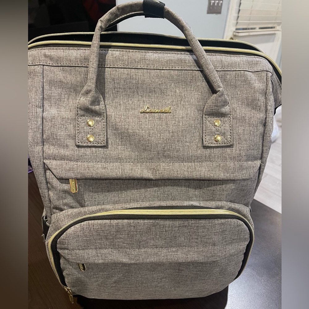 Grey backpack with lots of storage